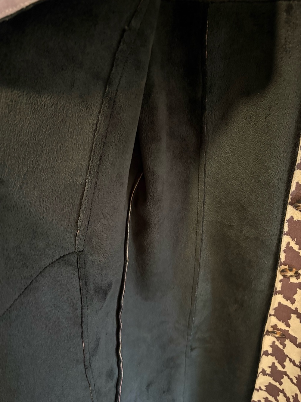 Zashi Mixed Fabric Art To Wear Houndstooth Floral Long Jacket - Medium - Picture 4 of 5